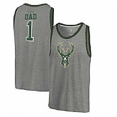 Milwaukee Bucks Fanatics Branded Greatest Dad Tri-Blend Tank Top - Heathered Gray,baseball caps,new era cap wholesale,wholesale hats